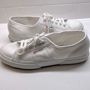 SUPERGA sz EU 41.5 | US W10 | M8.5 white canvas sneakers (very good pre-owned)